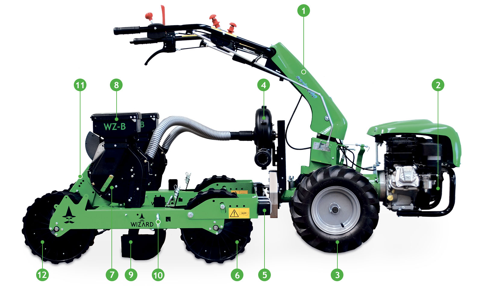 Motocoltivatore con seminatrice pneumatica di precisione Serie WZ-B