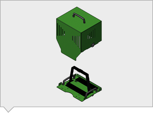 Porta batteria 12V 50Ah 1 VRLA + Cofano